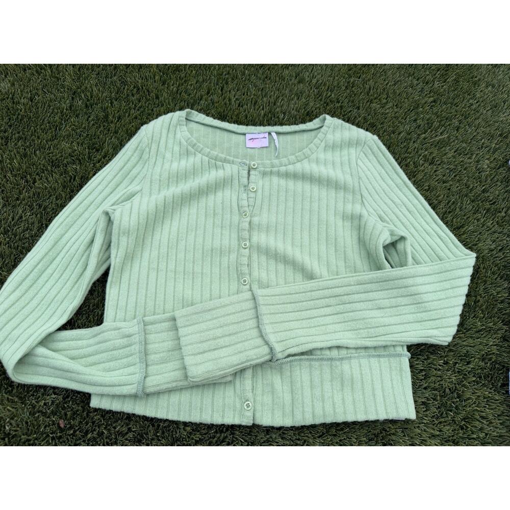 Urban Outfitters Out From‎ Under Suki Ribbed Cardigan Women’s Light Green Large